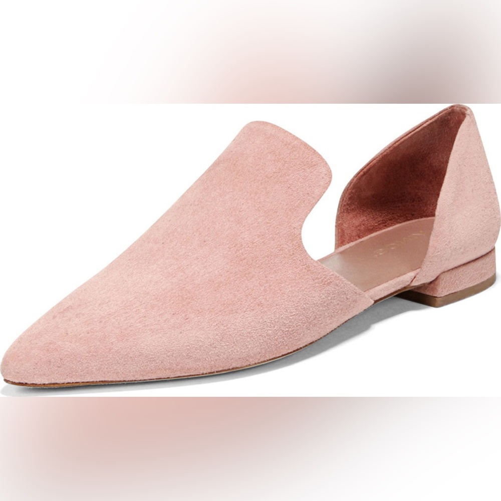 Vince - Damris Pink Suede Pointed Toe Flats - Size 38.5